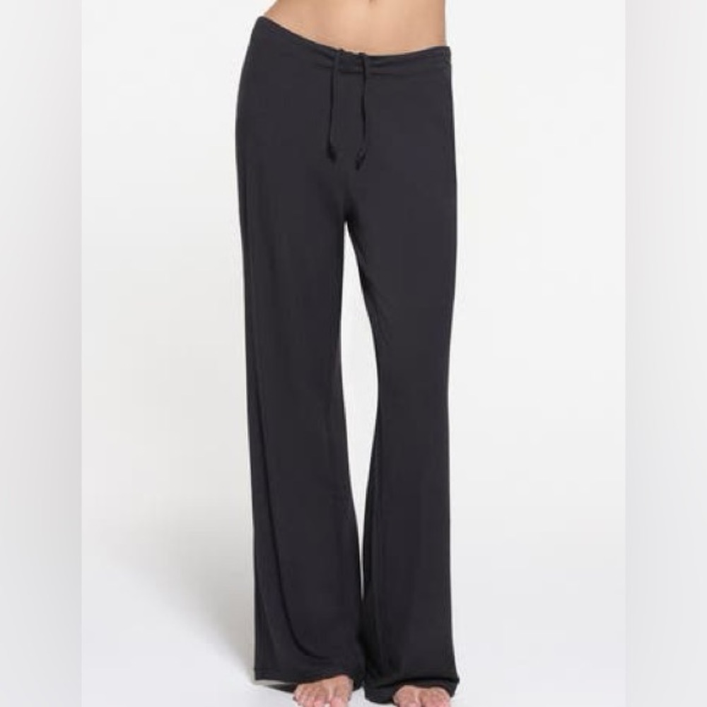 SKIMS Black Wide-Leg Pants